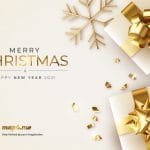 Christmas gift card in gold