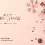 Christmas gift card in rosegold