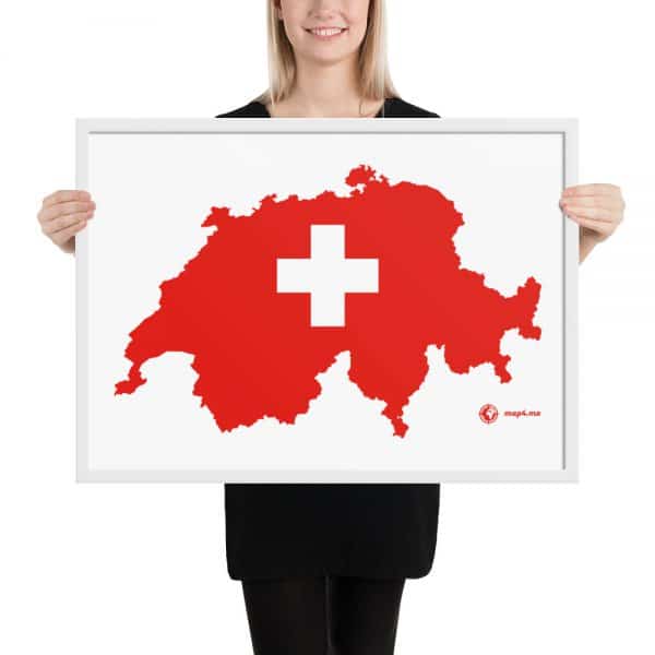 Framed map on matte paper | Switzerland - Image 8