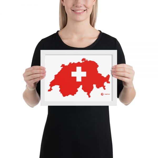 Framed map on matte paper | Switzerland - Image 6