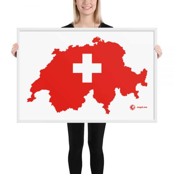 Framed map on matte paper | Switzerland - Image 9