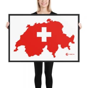 Framed map on matte paper | Switzerland