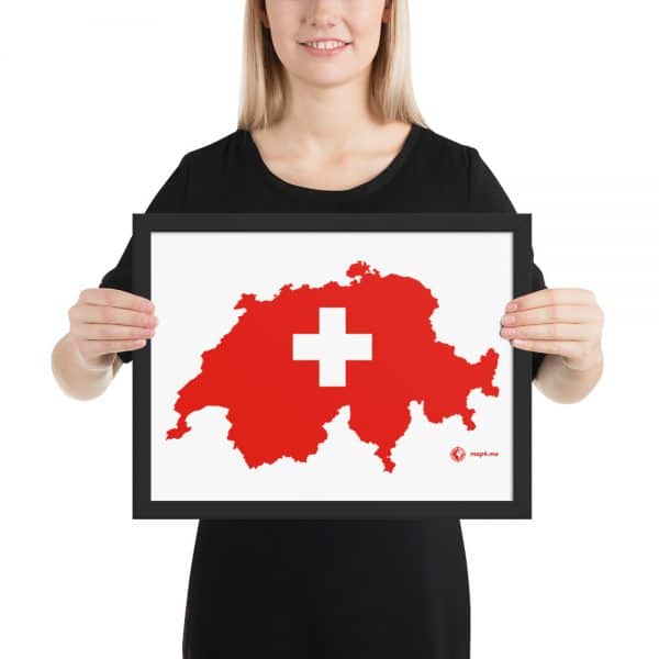 Framed map on matte paper | Switzerland - Image 3