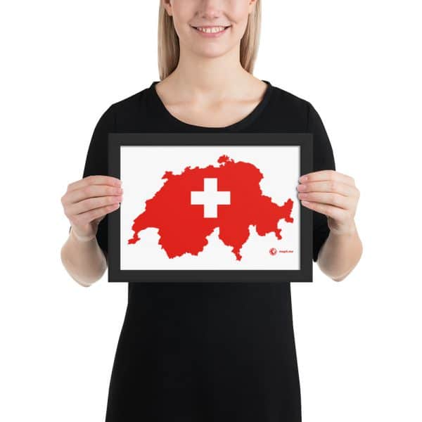 Framed map on matte paper | Switzerland - Image 2