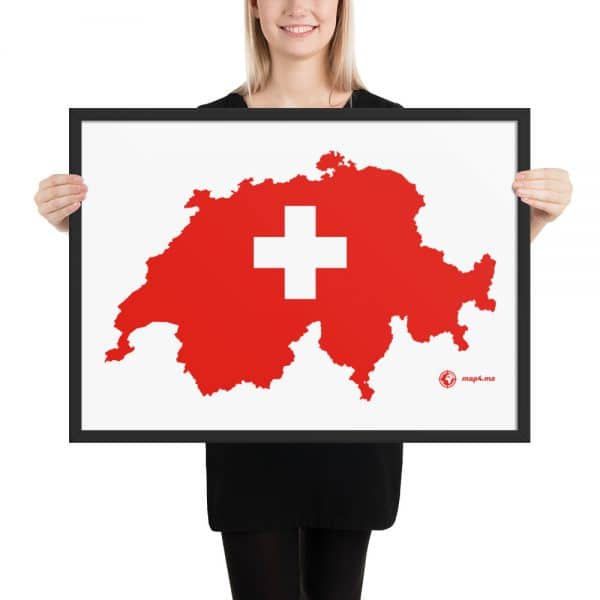 Framed map on matte paper | Switzerland - Image 4