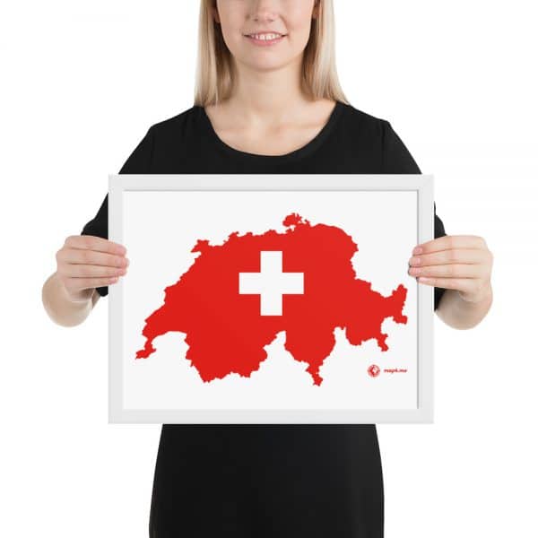 Framed map on matte paper | Switzerland - Image 7
